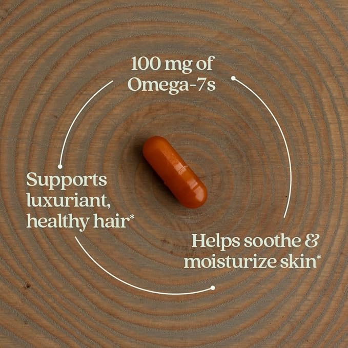 New Chapter Supercritical Omega 7 with Sea Buckthorn + Plant Sourced Fatty Acids + Omega 7 + Non-GMO Ingredients - 60 Vegetarian Capsule