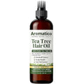 Aromatico Tea Tree Hair Oil with Vitamin E, Jojoba, Castor & Sesame Oils – Lightweight Scalp & Hair Care Oil for Dry Scalp, Shine & Smooth-Looking Hair – Non-Greasy Formula, 200 ml / 7 fl oz
