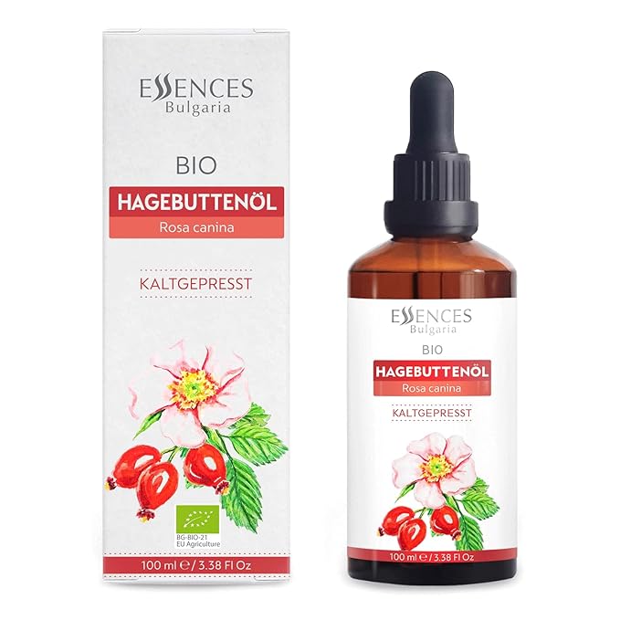 Essences Bulgaria Organic Rosehip Oil 3.4 Fl Oz | 100ml | 100% Natural Cold-Pressed Oil | Therapeutic Quality | Family Owned Farm | Massage Base Oil | Natural Moisturizer | Ideal Carrier Oil