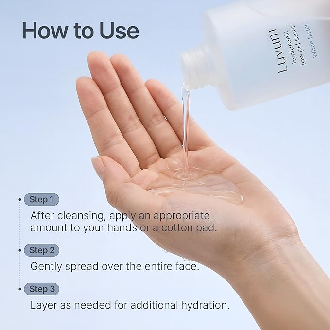 Luvum Witch Hazel Hyaluronic Low pH Toner, Witch Hazel, Hyaluronic Acid, pH 5.5, 10.15 fl. oz