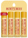 Burt's Bees Lip Balm Stocking Stuffers, Moisturizing Lip Care Holiday Gift, 100% Natural, Original Beeswax with Vitamin E & Peppermint Oil (4 Pack)