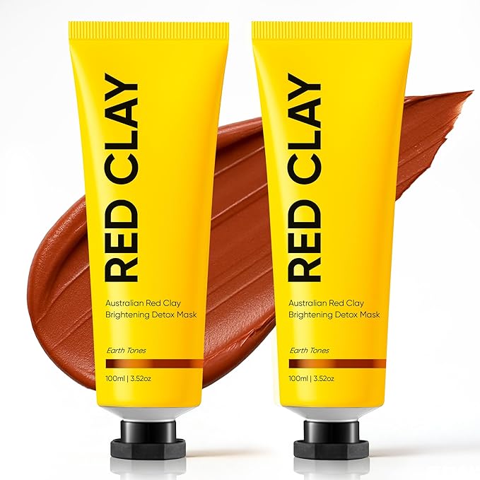 Australian Red Clay Face Mask, Mineral-Rich Detox Mud Mask with Kakadu Plum, Gentle Clay Mask for All Skin Types, 3.52 oz (2)