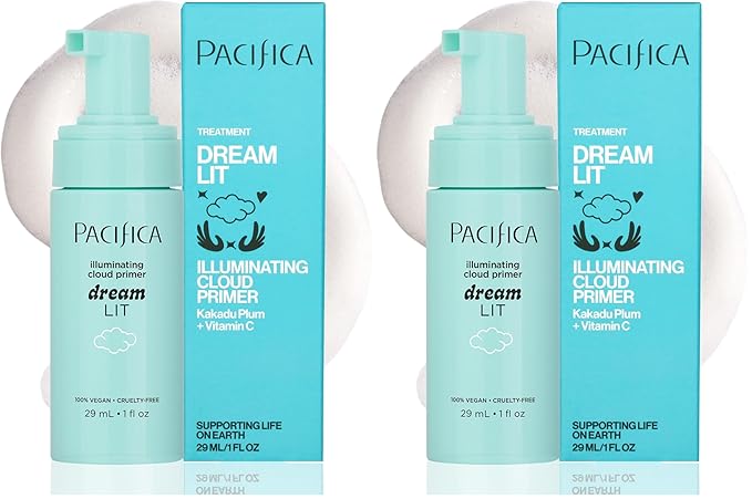 Pacifica Dreamlit Illuminating Foaming Primer with Vitamin C & Hyaluronic Acid – Hydrating Brightening Face Makeup Base for Glowing, Long-Lasting Foundation Wear – 1 fl oz Clean Beauty Vegan Formula