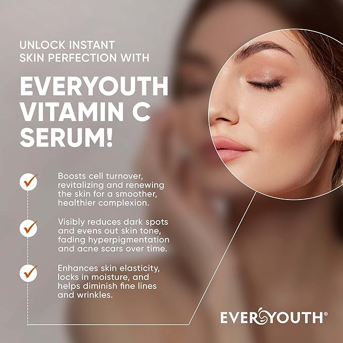 Vitamin C Serum for Face, Stem Cells, Niacinamide, Hyaluronic Acid & Vitamin E - Anti-Aging Retinol Facial Serum with Glycolic Acid & Retinal for Brightening, Hydrating & Firming Skin - Made in USA