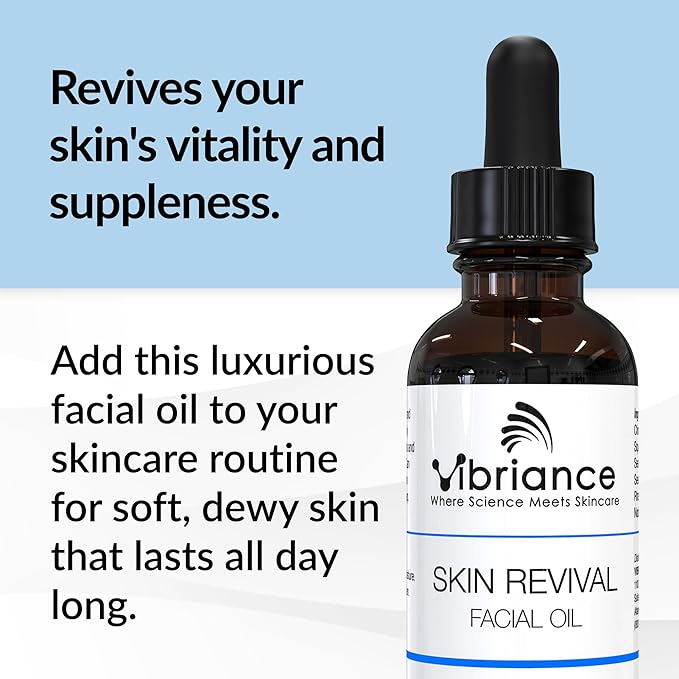 Vibriance Skin Revival Facial Oil - Natural Ingredients - Face Hydrating for Sensitive and Dry Types, with Vitamin E, Sea Buckthorn, Camellia, Squalane - Vegan, Paraben-Free