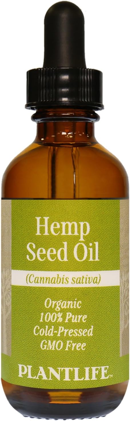 Plantlife Hemp Seed Carrier Oil - Cold Pressed, Non-GMO, and Gluten Free Carrier Oils - for Skin, Hair, and Personal Care - 2 oz