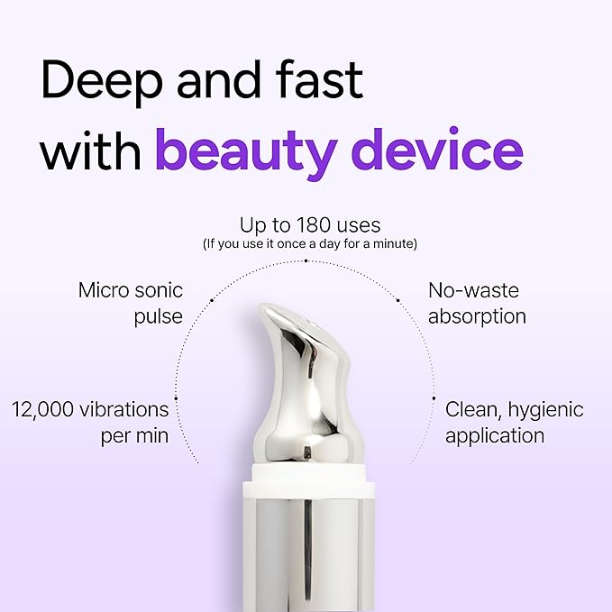 Lifderm Eye Cream with Collagen & Vibrating Device for Wrinkles, Anti-Aging, Dark Circles – Lifting, Firming, Tightening, Depuffing, Nourishing Korean Skincare (20ml 0.6 fl oz)