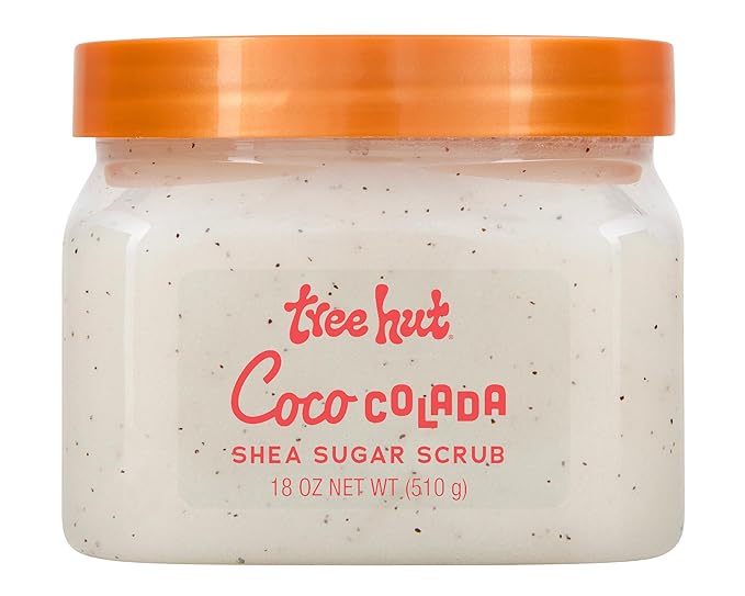 Tree Hut Coco Colada Shea Sugar Scrub, Exfoliating & Hydrating Body Scrub with Shea Butter & Essential Oils, Smooth & Soften Skin, 18 oz