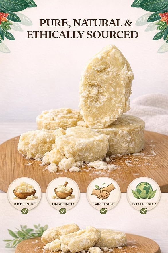 Raw African Shea Butter 250g (8.8oz) – 100% Pure Unrefined Organic, Moisturizer for Skin, Face, Hair & Body – Ethically Sourced from Ghana Women Cooperatives
