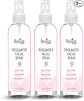 Reviva Labs Rosewater Facial Spray with Soothing Aloe, Herbs & Hyaluronic Acid - Hydrating Rose Water Spray for Face Agua de Rosas para La Cara - Face Mist Toner for All Skin Types, 8 Fl Oz (3 Pack)