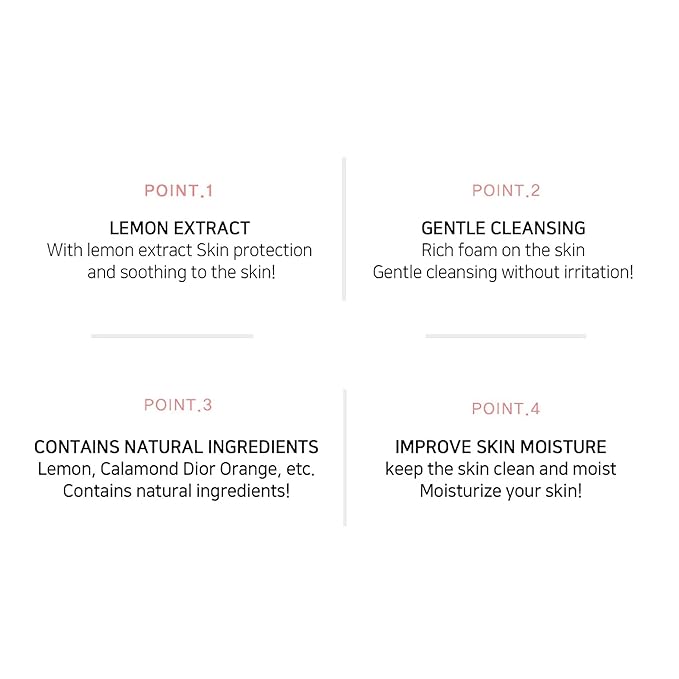 LEBELAGE Korean Lemon Facial Cleanser 3.38 oz | Cleansing Foam Face Wash | Low pH Gentle Hydrating Daily Facial Cleanser Sensitive Skin | Deep Cleansing Foaming Cleanser, Pore Care-All Skin Types