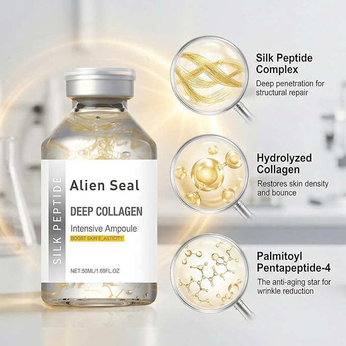 Silk Peptide Intensive Lifting Ampoule | Moisturizes, firms and lifts, Korean anti-aging facial essence, smooths wrinkles, improves elasticity | Christmas gift for women, 50ml/1 ampoule (2pcs, 1)