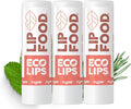 Eco Lips Lip Food - Organic Lip Balm (Plump), Rosemary Mint Flavor 3-pack
