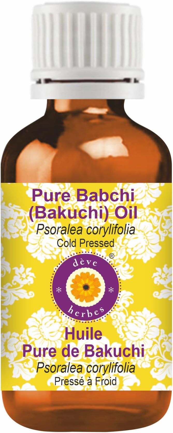 dève herbes Babchi (Bakuchi) Oil (Psoralea corylifolia) | Cold Pressed | Pure | Natural | for Diluting Essential Oils | for Skin & Massage | Non-Sticky | Lightweight | Unisex | 15ml (0.50 oz)