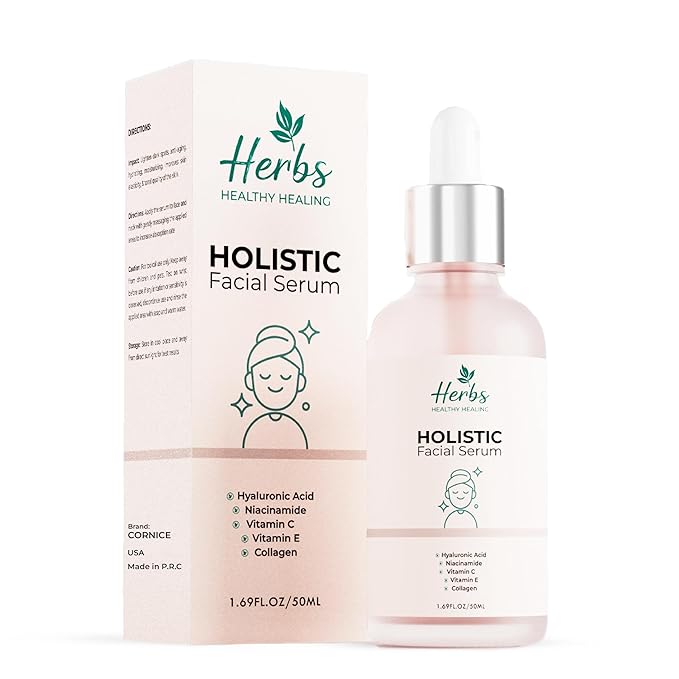 Holistic Facial Serum – Hydrating Value Pack 1.69 Fl Oz with Hyaluronic Acid 10%, Niacinamide 5%, Vitamin C & E, Collagen – Multi-Depth Moisturizing & Plumping Serum for Smooth, Radiant Skin