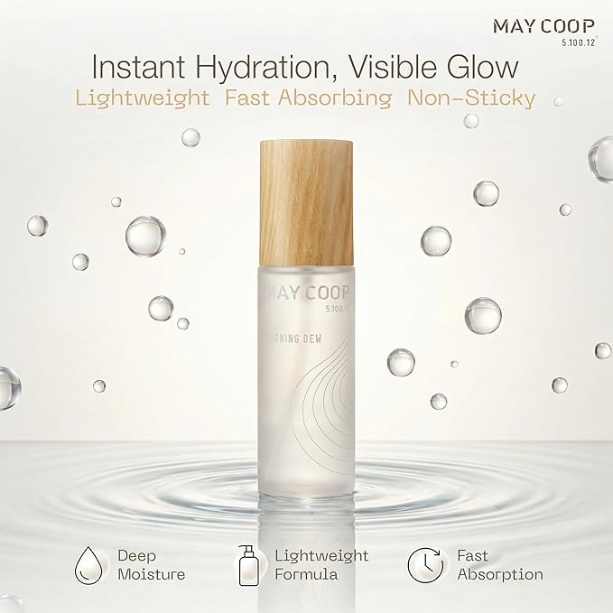 MAY COOP Raw Morning Dew Face Mist | Korean Hydrating Mist with Maple Water & Hyaluronic Acid, Lightweight Facial Spray for Refreshing Daily Care, Suitable for Sensitive Skin, 2.71 fl oz