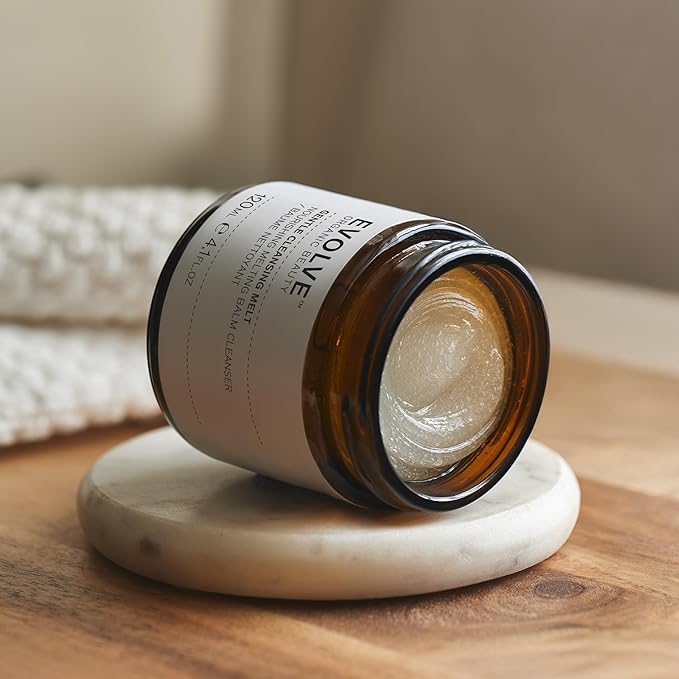 Evolve Organic Beauty - Gentle Cleansing Melt Balm | Soothe, Hydrate, Remove Make Up, Nourish | Baobab Oil, Vanilla | Small-Batch, Vegan Clean Beauty (1 oz | 30 mL) Package May Vary