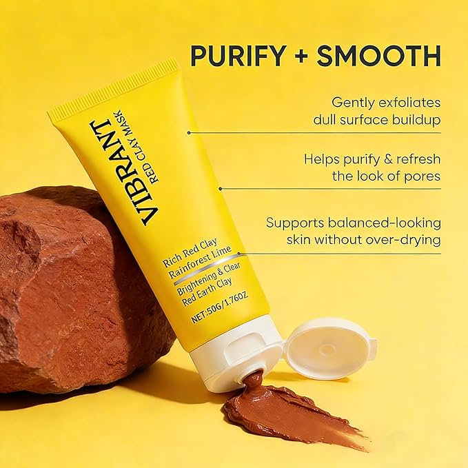 Australian Red Clay Mask – Mineral-Rich Detox Mud Mask with Kakadu Plum, Desert & Rainforest Lime Extracts (1)