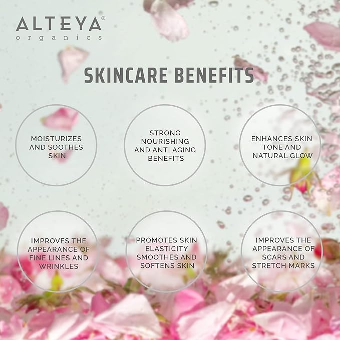 Alteya USDA Organic Bulgarian Rose Oil Rosa Damascena Otto Multi-Use Essential Oil Blend Excellent for Aromatherapy, Fragrance, Skincare and Massage Therapy 10mL