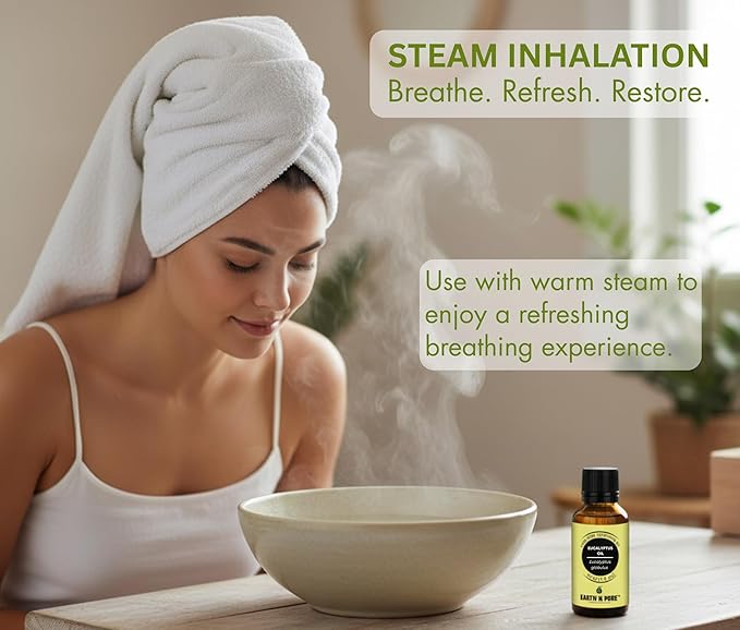 Earth N Pure Eucalyptus Essential Oil (Nilgiri Oil) Steam Distilled, Undiluted, Natural, Therapeutic Grade with Glass Dropper -100 ml