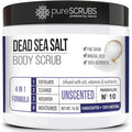 pureSCRUBS Premium Unscented Body Scrub Set - Large 16oz Dead Sea Salt Scrub, Sensitive Dry Skin Formula Includes Wooden Spoon, Loofah & Oatmeal Exfoliating Bar Soap - Spa Gift For Women