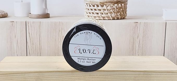 TSA Handmade Whipped Mango Love Body Butter Cream, Luxury Body Lotion for Dry Skin, Daily Moisturizing Shea Butter, Sunflower Oil, Mothers, Fathers, Women, Men, Teens, 5.5 oz Jar