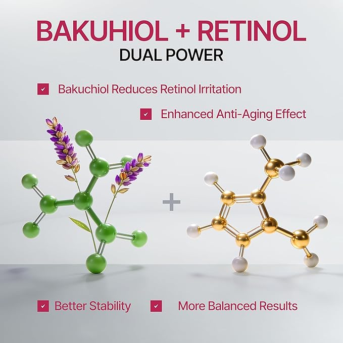 Natural Bakuchiol Face Serum with Green Tea Hyaluronic Acid Vitamin C & Retinol –Anti Aging Gentle Hydrating Serum for Face & Neck Fine Lines & Wrinkles, Smooth Radiant Skin, Gift set with Make up Bag