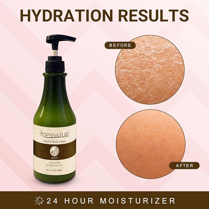 Spanature Premium Olive Body Lotion |Greek Olive Oil Body Lotion for Women |Natural Healing, Restoring and Nourishing the Skin - 750ml/25oz with Pump, Made in Korea