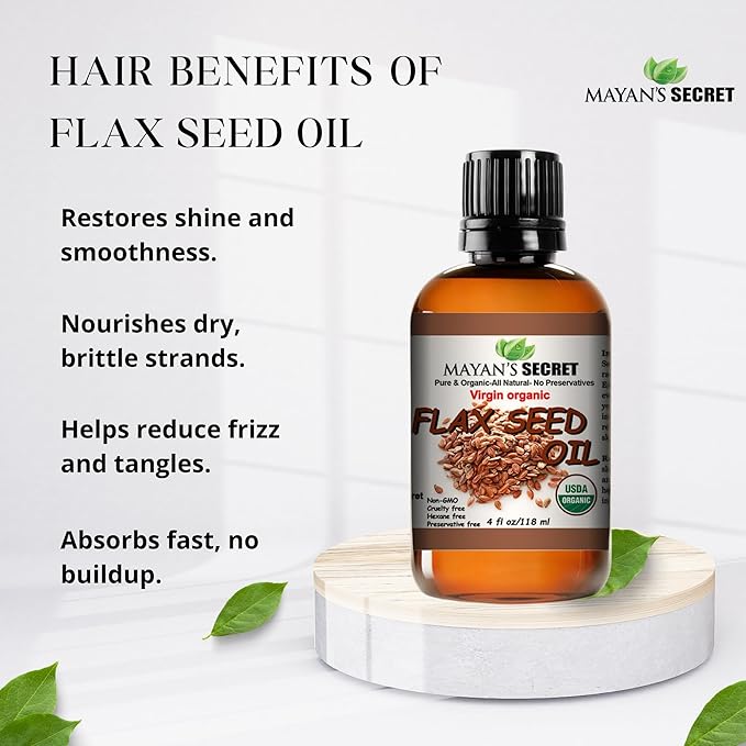 Pure Carrier and Essential Oils for Skin Care, Hair, Body Moisturizer for Face-Anti Aging Skin Care (Flax Seed Oil Organic, 4oz)