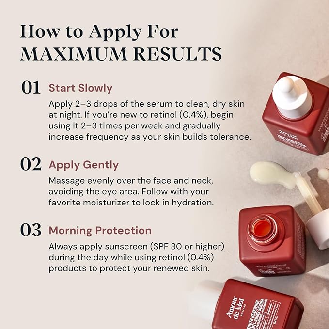 ADM Anti Aging Pure Retinol Serum For Face with Niacinamide - Resurfacing, softer, smoother-looking skin - Moisturizing Facial Skincare for Sensitive Skin - 1oz