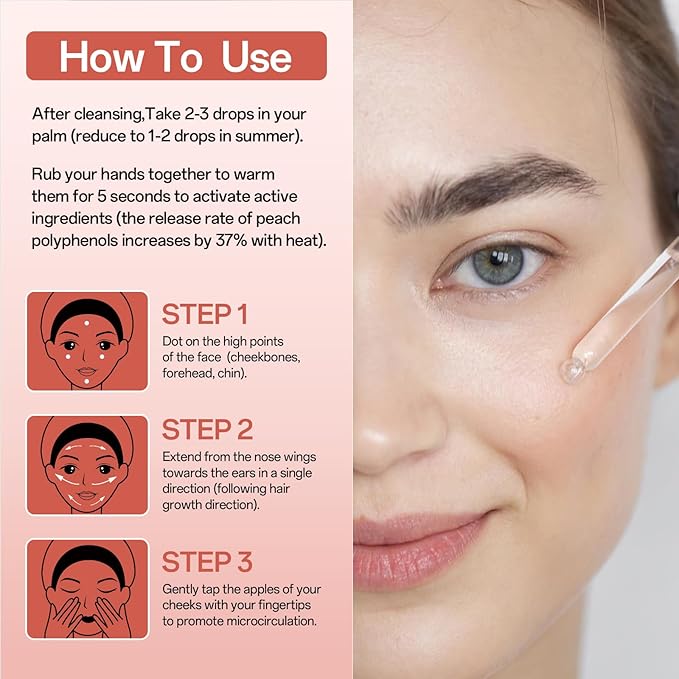 Peach 70 Niacinamide Serum, Dark Spot Correcting Serum for Face Hydrating, Facial Serum for Oily Skin, Daily Clean