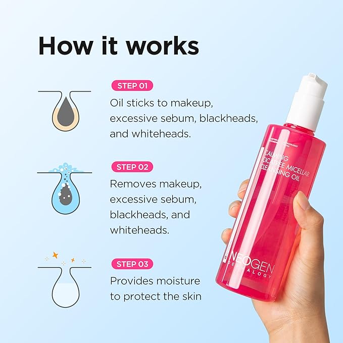 DERMALOGY by NEOGENLAB Calming Cleansing Oil, Cica Tree Micellar Formula for Sensitive Skin, Deep Makeup & Sunscreen Remover, Korean Skincare, K-Beauty, 10.14 fl oz (300 ml)