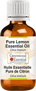 Greenwood Essential Pure Lemon Essential Oil (Citrus limonum) Steam Distilled 10ml (0.33 oz)