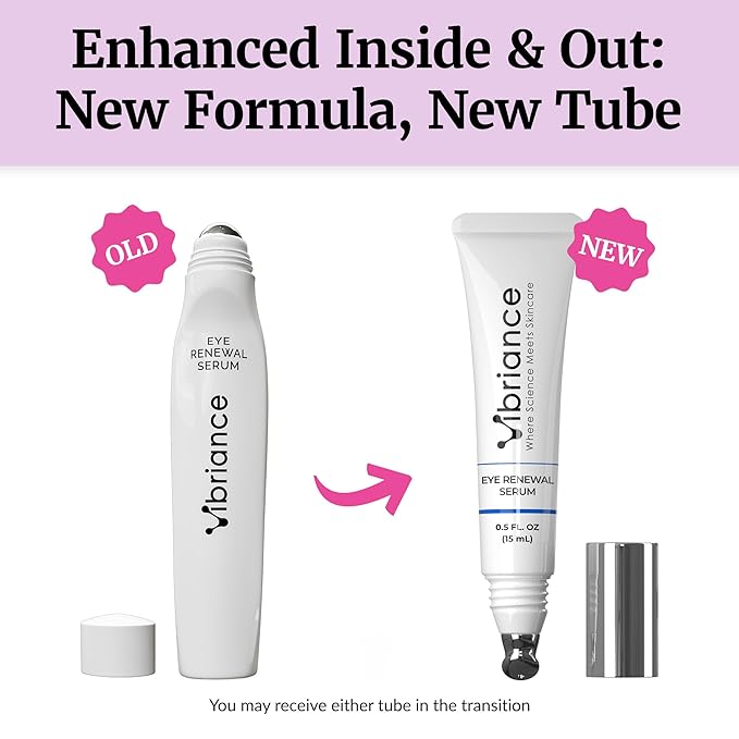 Vibriance Eye Renewal Serum for Mature Skin - Dark Circles, Puffiness & Fine Lines Treatment - 6 Advanced Ingredients with Caffeine & Hyaluronic Acid