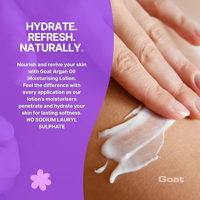 Goat Milk Lotion - Moisturizing - Non Greasy - 17 oz Enriched Milk, Suitable for Dry, Itchy or Sensitive Skin - Made in Australia - Argan Oil