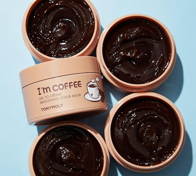 TONYMOLY I’m Coffee Gel-to-Cream Smoothing Scrub Mask – Gentle Exfoliating Face Mask with Coffee Grounds – Hydrates, Smooths & Softens Skin, 100ml