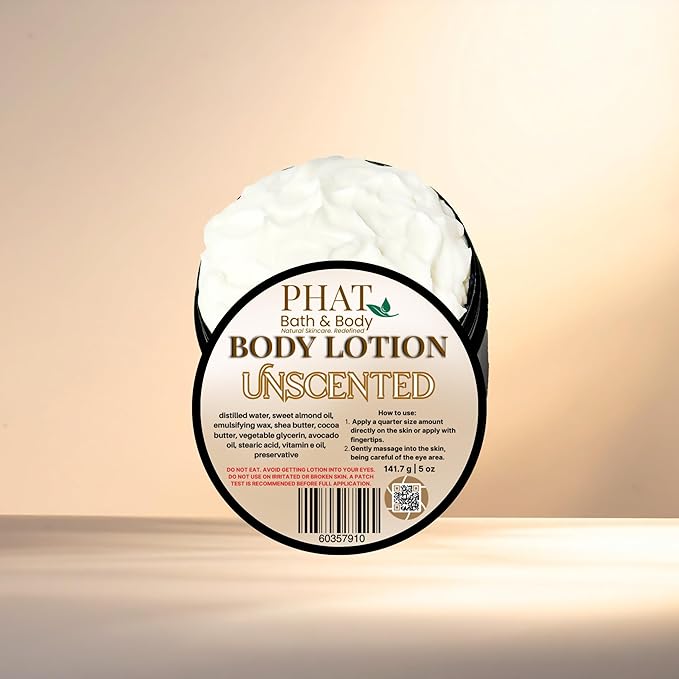 Unscented Moisturizing Fragrance Free Body Lotion with Shea & Cocoa Butter | 5 oz
