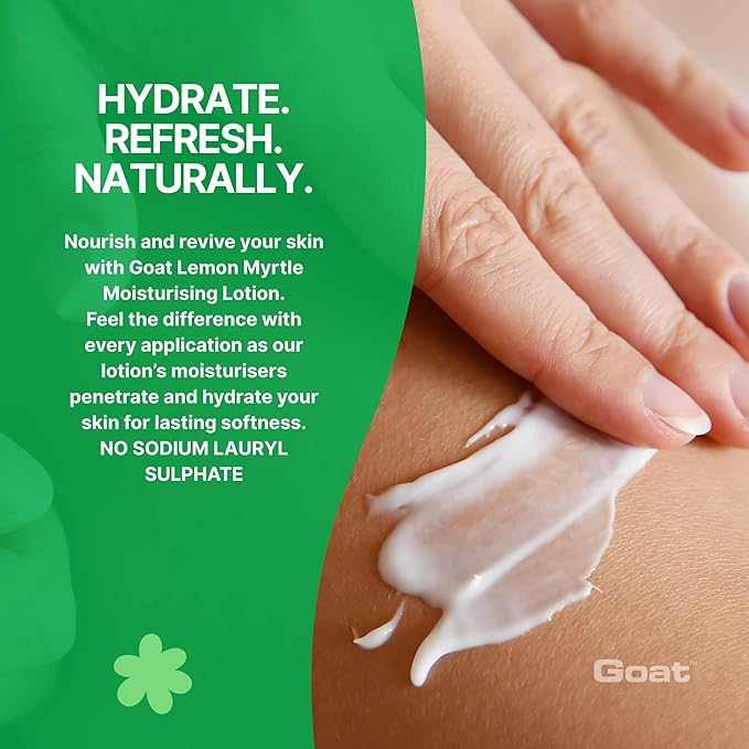 Goat Milk Lotion - Moisturizing - Non Greasy - 17 oz Enriched Milk, Suitable for Dry, Itchy or Sensitive Skin - Made in Australia - Lemon Myrtle