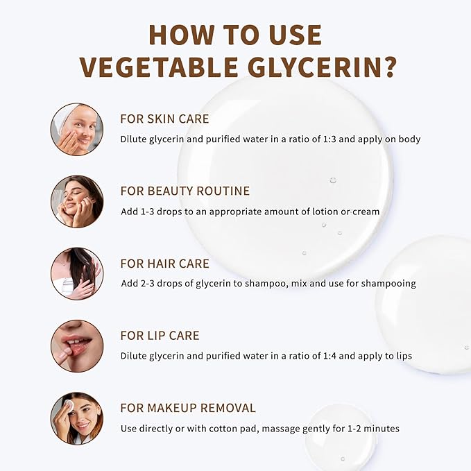 MAYJAM 100% Natural & Pure Vegetable Glycerine, 16 fl. oz. Vegetable Glycerin Liquid Body Oil for Skin, Face, Hair Care, Massage Oil for Moisturizing and Hair Benefits, Carrier Oil for Essential Oils