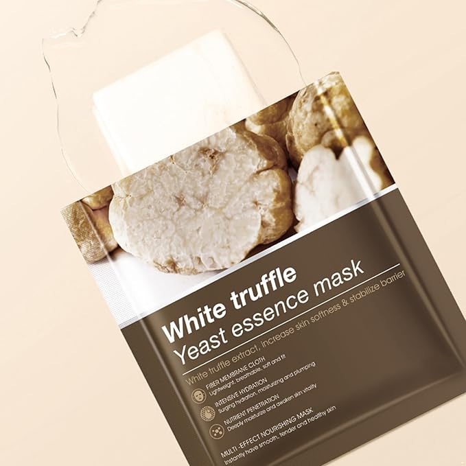 Hydrating Facial Mask Sheet Set of 5, Moisturizing Face Mask for Smooth and Supple Skin, Refreshing Self Care Beauty White Truffle One Size