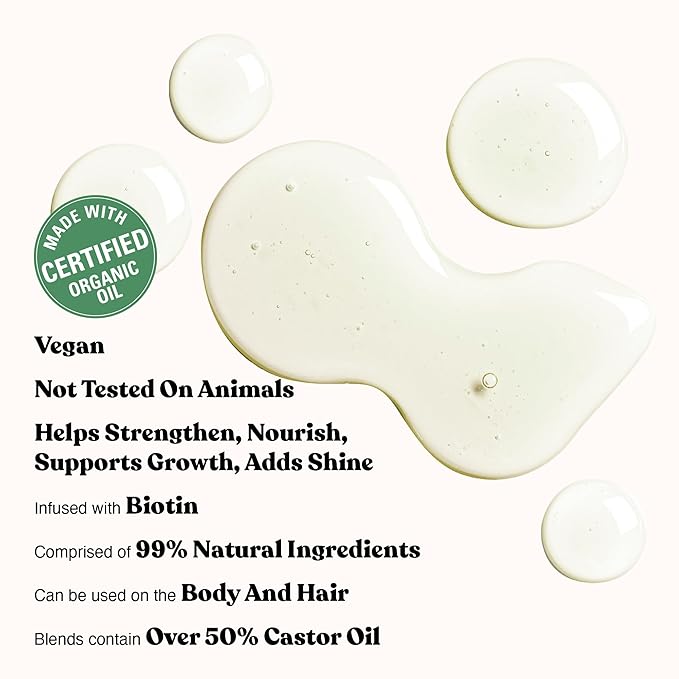 Red by Kiss Professional 99% Natural Hair Oil, Organic Vegan Oil Blend for Strengthen & Moisturize Healthy Hair, Biotin Infused, Add Shine & Smooth Hair (Jamaican Castor, 2.5 Fl Oz)