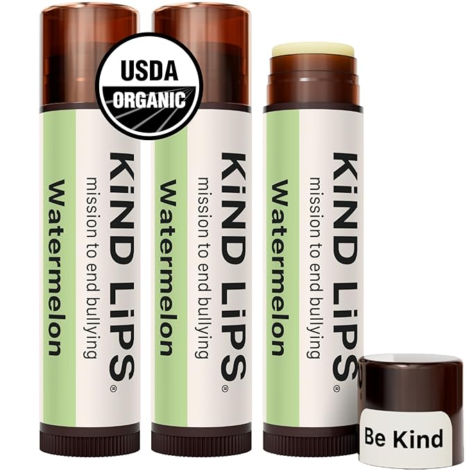 Kind Lips Watermelon Organic Lip Balm Natural Moisturizing Lip Care 3 Pack