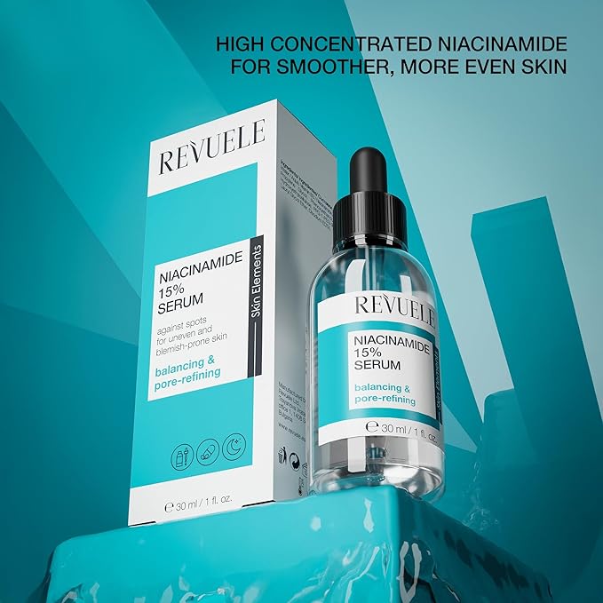 REVUELE Niacinamide 15% Serum – 30ml – High-Potency Skin Clarifying & Sebum-Regulating Face Serum – Vegan & Dermatologically Tested 1 fl.oz