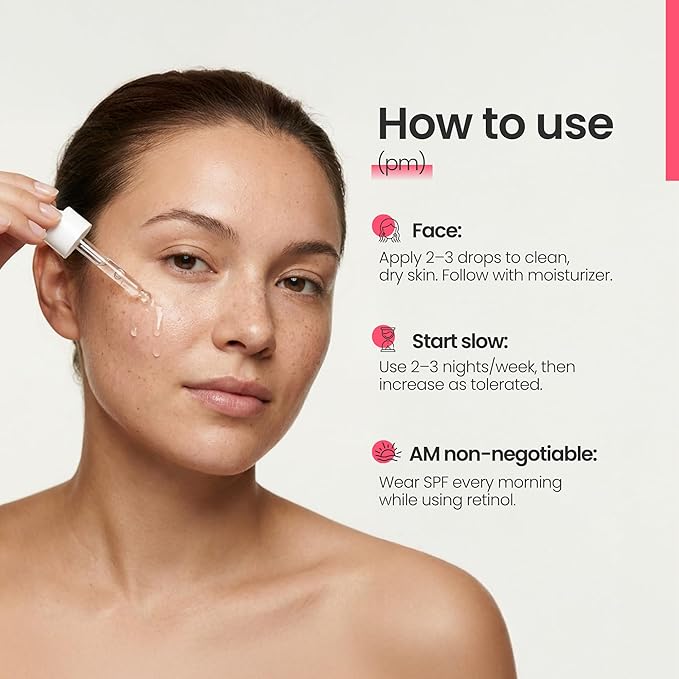 Retinol Serum for Face | Fine Line and Wrinkle Reducer Serum | Nightly Hydrating Facial Serum with Hyaluronic Acid, Vitamin E, Squalane and Aloe Vera | Collagen Enhancer | 1 o