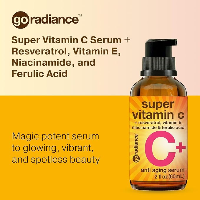 Double Size (2OZ) Super Vitamin C Serum for Face, Niacinamide Serum, 5% Vitamin C Face Serum, Hyaluronic Acid, Resveratrol, Anti-Aging Brightening