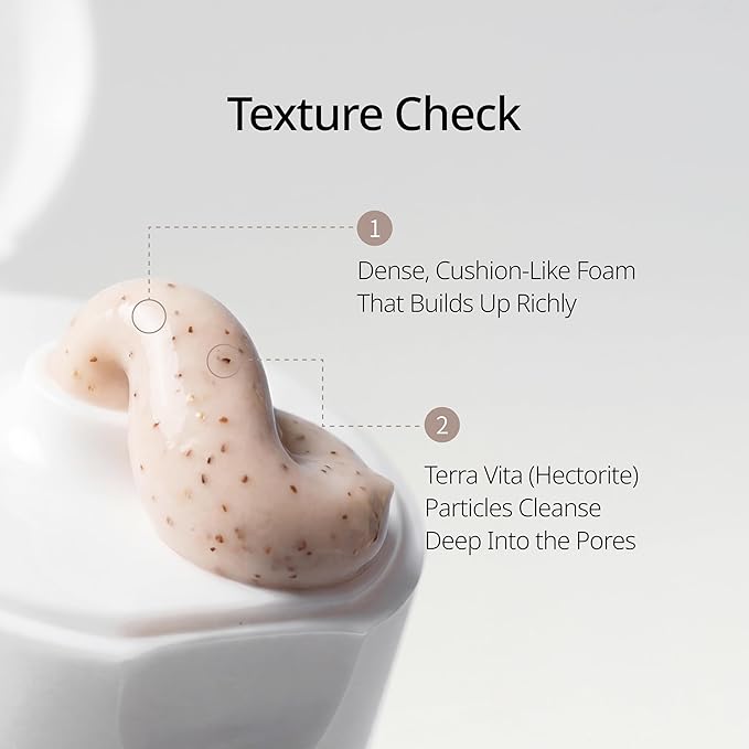 Terra Vita Mild Deep Cleansing Foam, Cleanses Without Stripping Sensitive Skin, PDRN & Hectorite 10,000ppm, Deep Pore Purifying, Developed with Korean Professional Estheticians | 5.07 fl. oz.