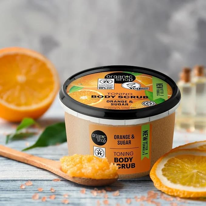 Organic Shop Body Scrub Natural Sicilian Orange and Sugar 250ml