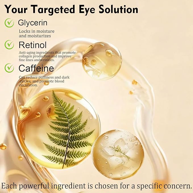 Temporary Instant Eye Tghtener Cream, Under Eye Cream For Dark Circles，Retinol Eye Cream Anti Aging，Under Eye Serum For Dark Circles And Puffiness For All Skin Types (Unscented)