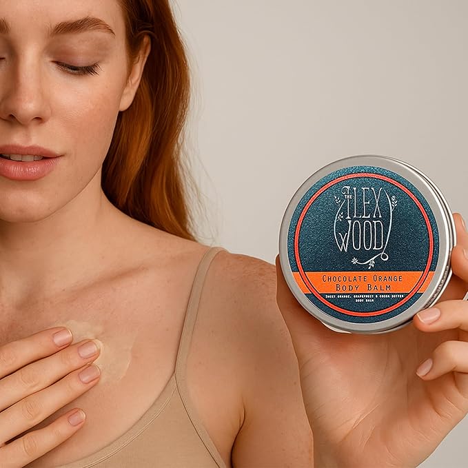The Ilex Wood - Chocolate Orange Body Balm. Orange and Cocoa Butter Vegan Body Balm. 100% Natural Moisturising Body Butter Cream. - 250ml (8.45 fl oz)
