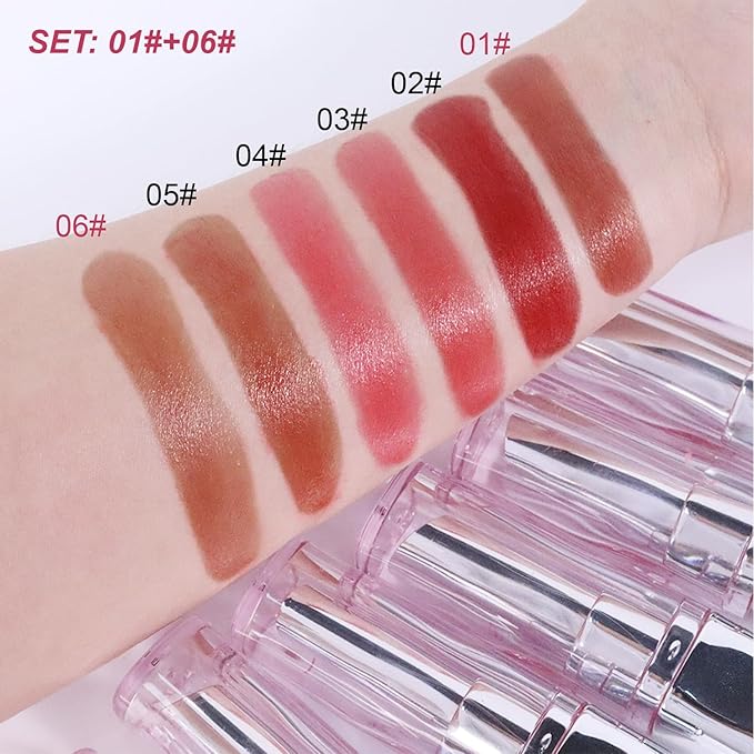 2Pcs Brown Honey Tinted Lip Stain Lip Balm Lip Gloss Lipstick, Sheer Hydrating Lip Stains Tint, Moisturizing Lip Color for All Skin Tones, Nourishing Lip Balm with a Hint of Natural Black Cherry Tint